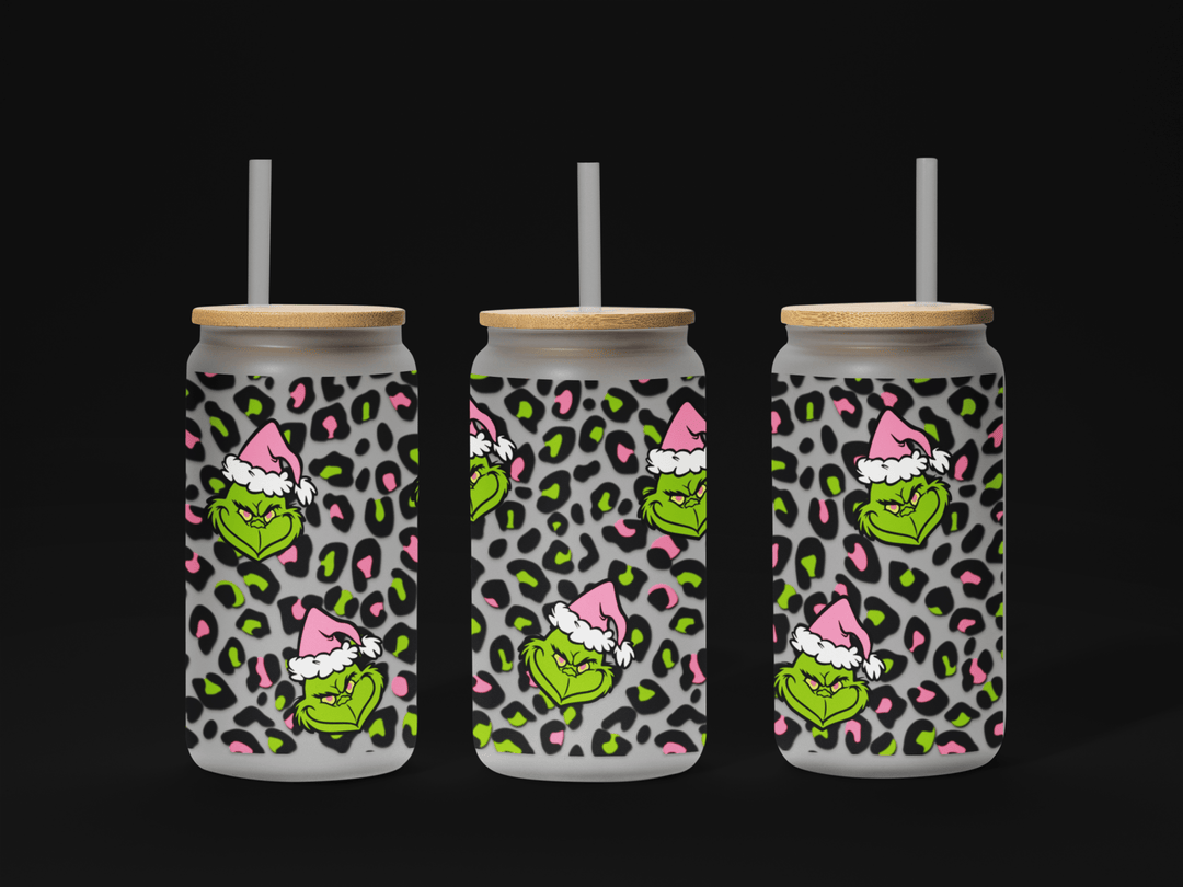 Christmas 16oz UV DTF Wrap – Festive Holiday Cup Wrap for Libbey Glass Cans - KT SUBLIMATION, DTF AND MORE LLC