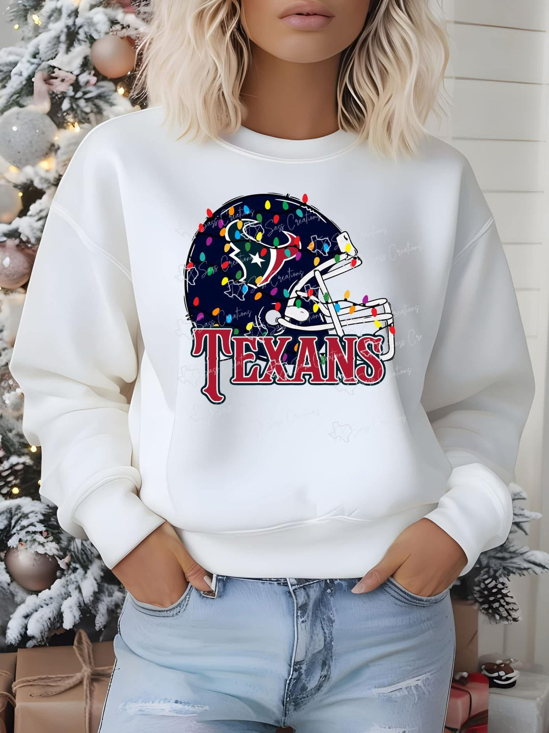 Christmas Texans DTF Ready to Press Transfer – Celebrate the Season with Houston Texans Pride - KT SUBLIMATION, DTF AND MORE LLC