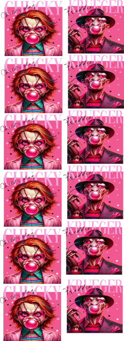 Chuky/ Kruger Pink DTF Transfer, Custom DTF Print, Custom Gang Sheet, Bulk DTF Transfer, Wholesale Dtf Print