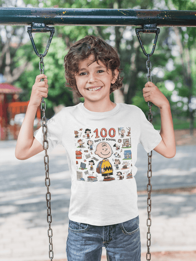 Classic Cartoon 100 Days of School DTF Transfer – Fun & Nostalgic School Milestone Print - KT SUBLIMATION, DTF AND MORE LLC
