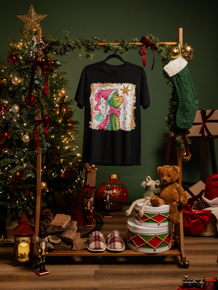 Retro Grinch Christmas DTF Transfer – Vintage Holiday Design, Ready to Press