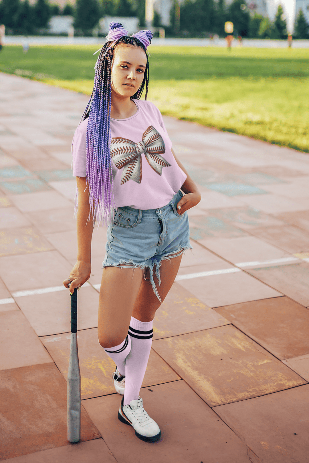 Coquette Baseball Bow DTF Transfer | Cute & Trendy Game Day Print - KT SUBLIMATION, DTF AND MORE LLC