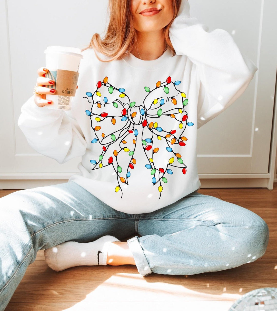 Coquette Christmas Light Bow DTF, Christmas Light DTF, Xmas Coquette Bow, Ready to Press, Merry Christmas - KT SUBLIMATION, DTF AND MORE LLC