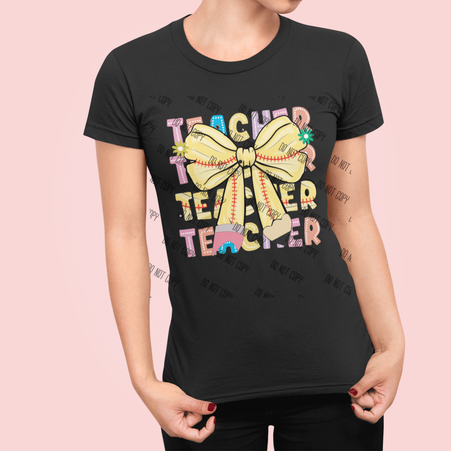 Coquette Teacher DTF Transfer – Cute & Classy for Back to School - KT SUBLIMATION, DTF AND MORE LLC