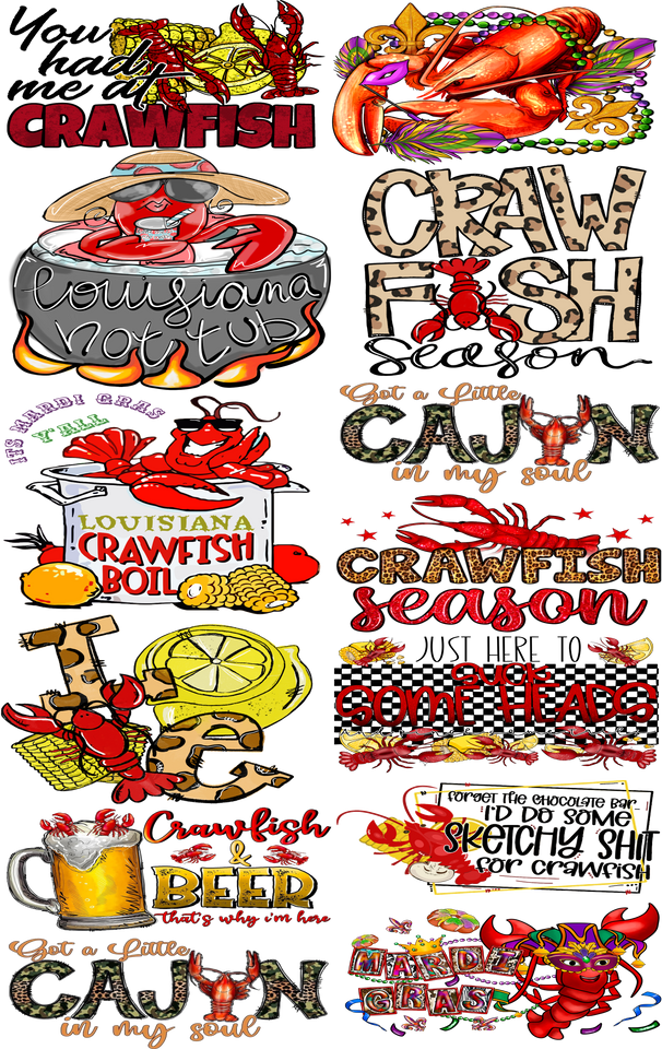 Crawfish 1  Gang Sheet DTF