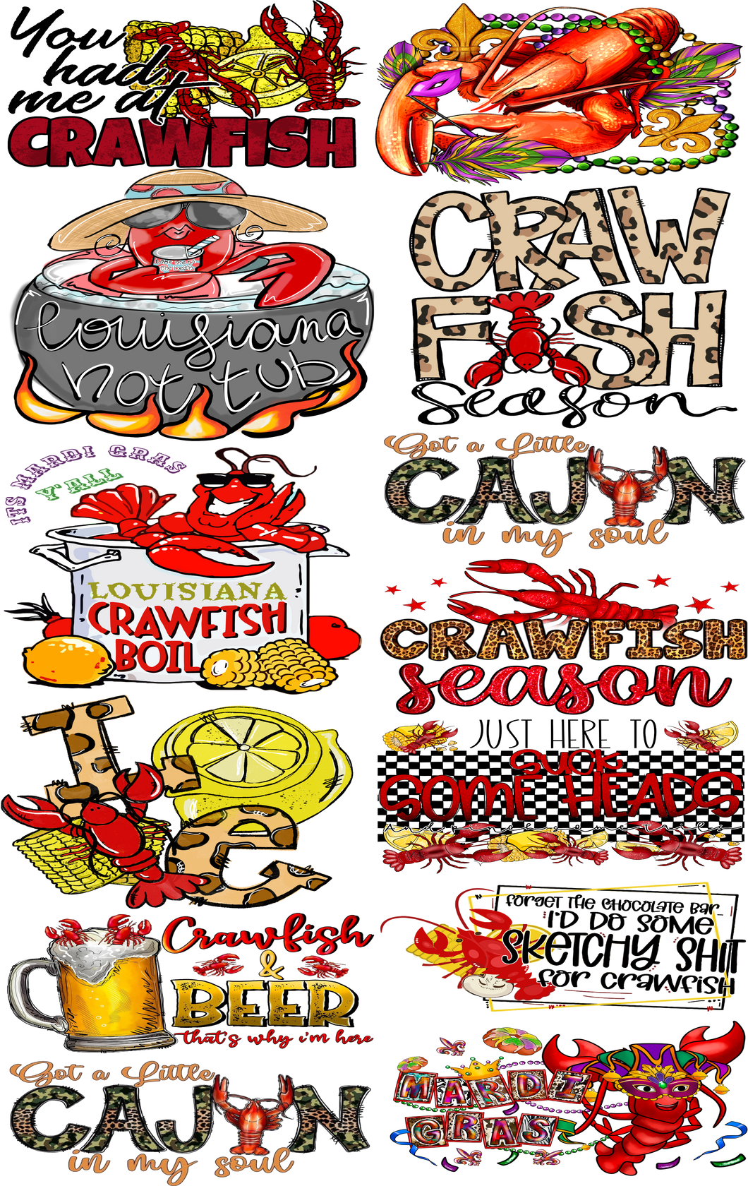 Crawfish 1  Gang Sheet DTF