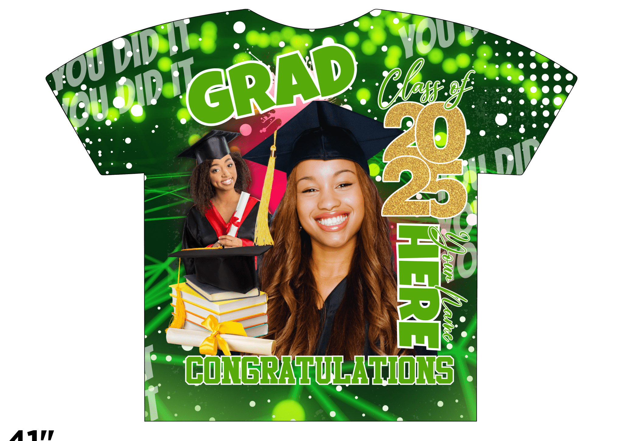 Custom 3D All - Over Graduation T-Shirt – Personalized Full - Print Senior Gift - KT SUBLIMATION, DTF AND MORE LLC