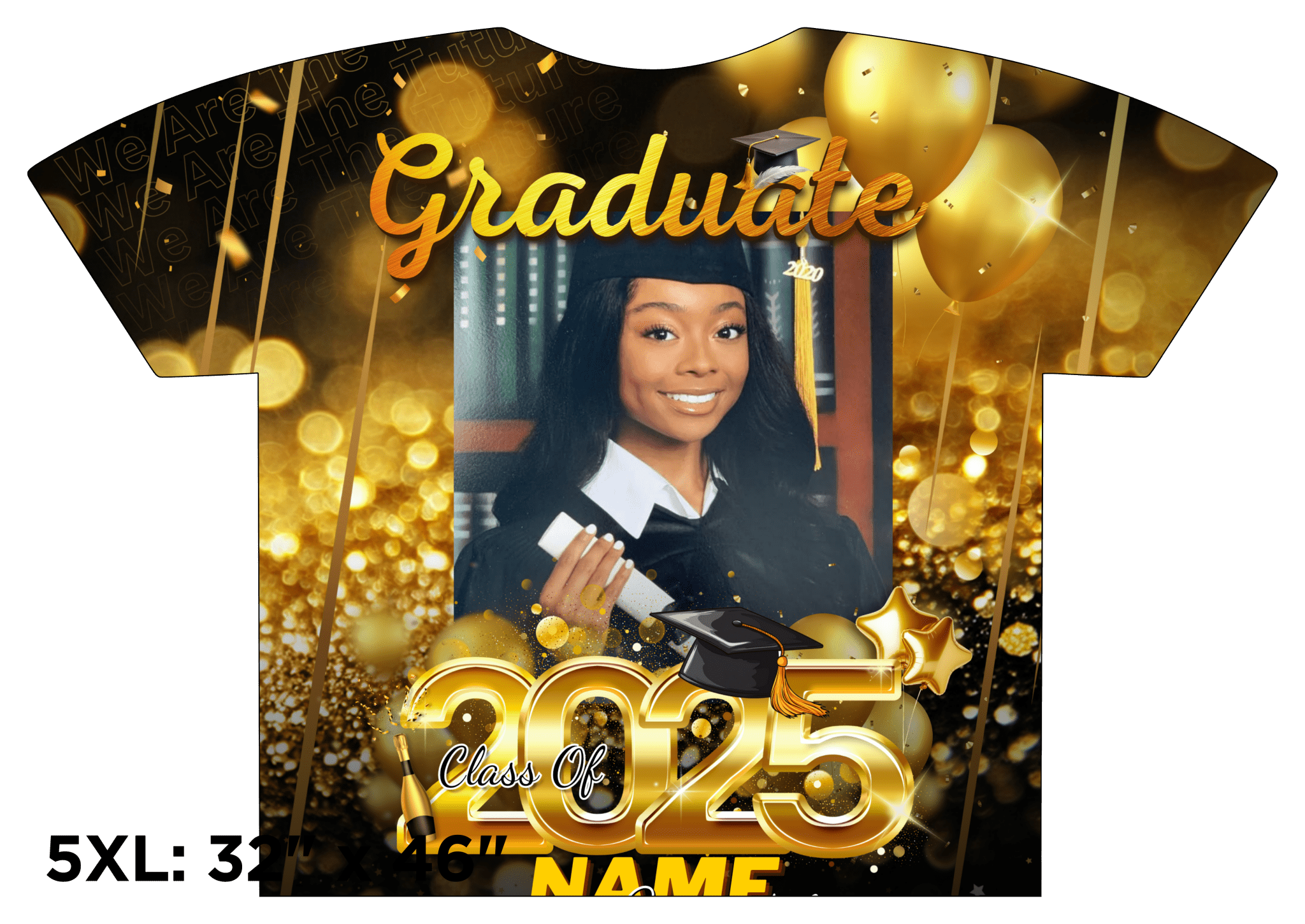 Custom 3D All-Over Graduation T-Shirt – Personalized Full-Print Senior Gift