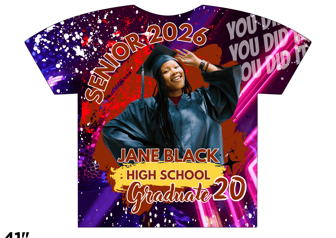 Custom 3D All - Over Graduation T-Shirt – Personalized Full - Print Senior Gift - KT SUBLIMATION, DTF AND MORE LLC