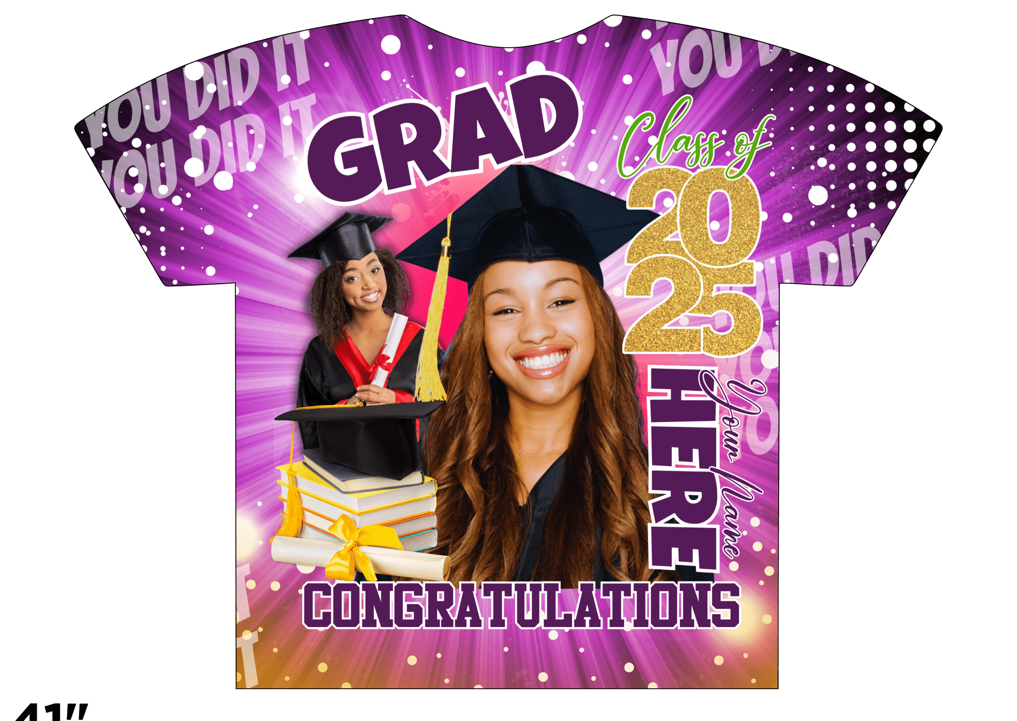 Custom 3D All - Over Graduation T-Shirt – Personalized Full - Print Senior Gift - KT SUBLIMATION, DTF AND MORE LLC