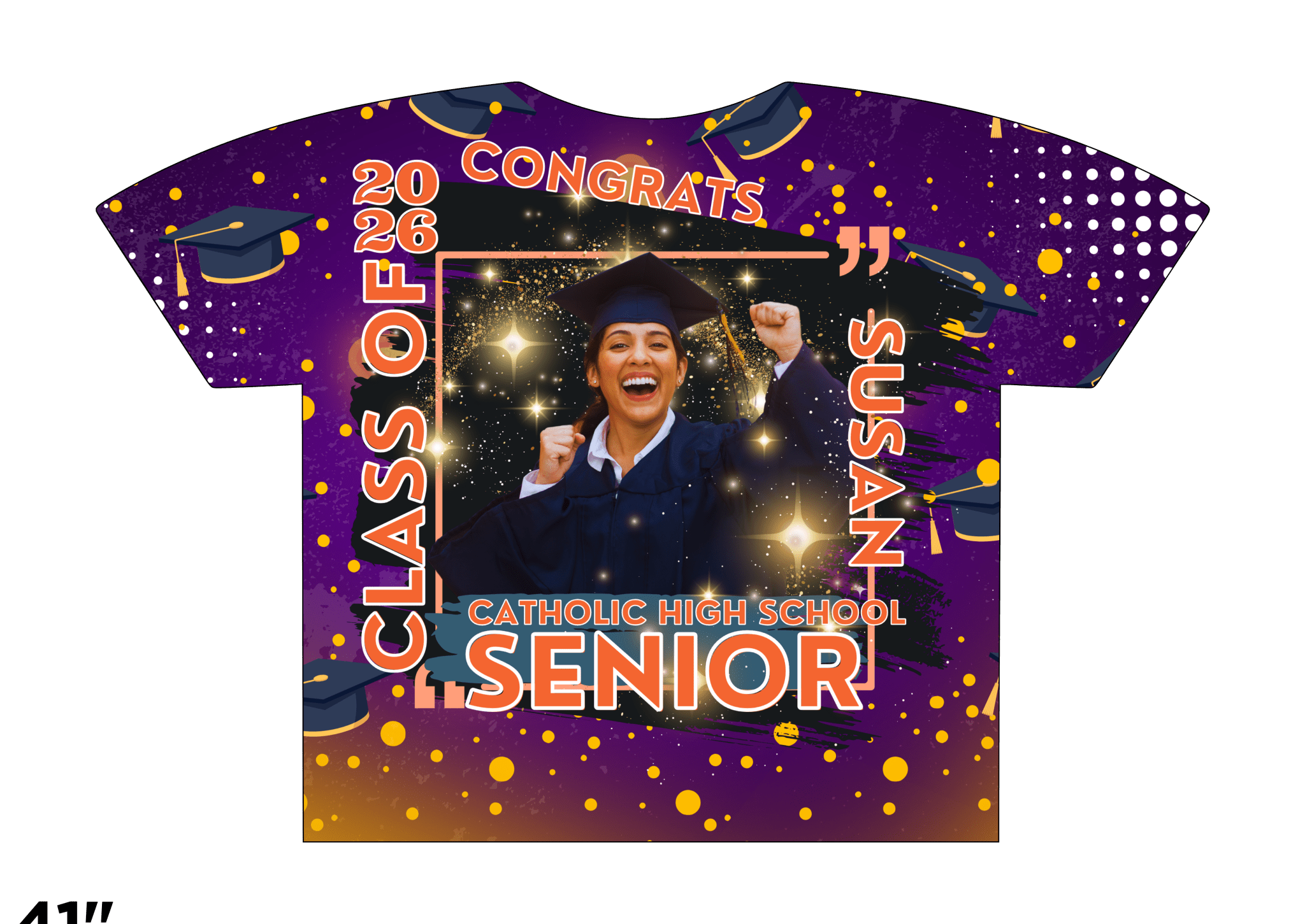 Custom 3D All-Over Graduation T-Shirt – Personalized Full-Print Senior Gift