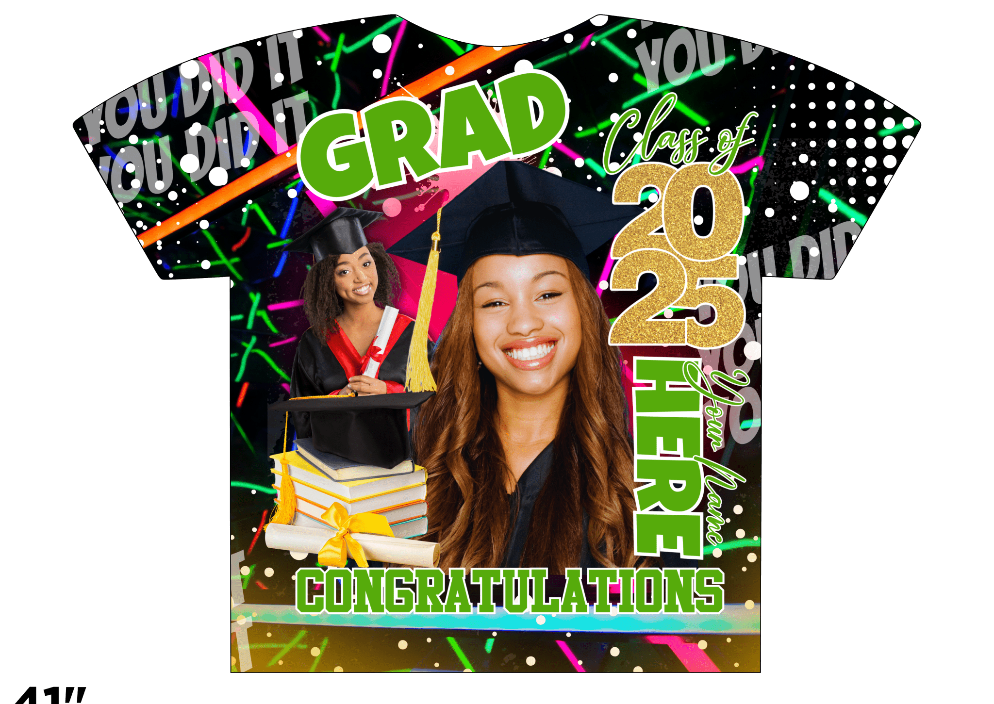 Custom 3D All - Over Graduation T-Shirt – Personalized Full - Print Senior Gift - KT SUBLIMATION, DTF AND MORE LLC