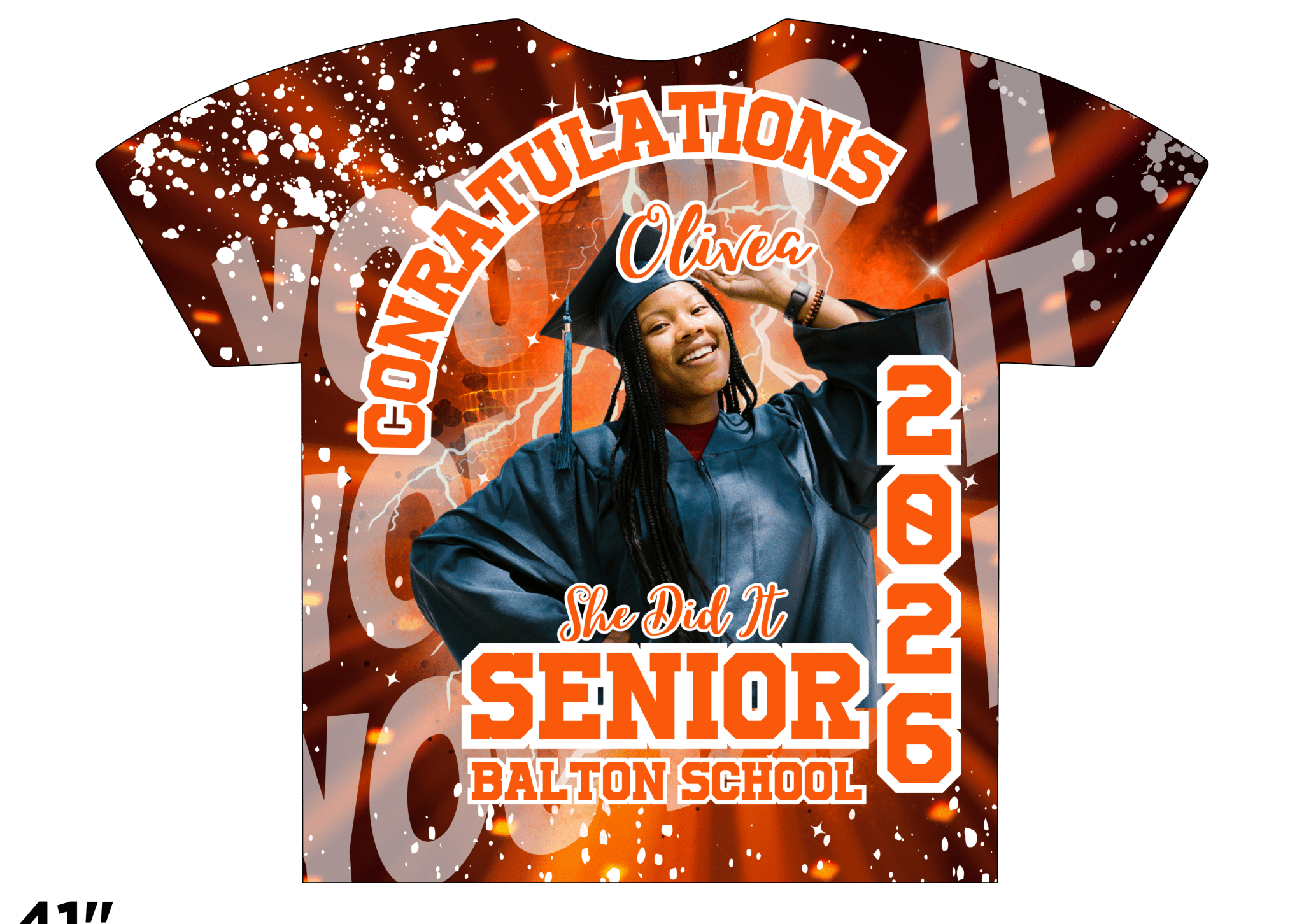 Custom 3D All-Over Graduation T-Shirt – Personalized Full-Print Senior Gift