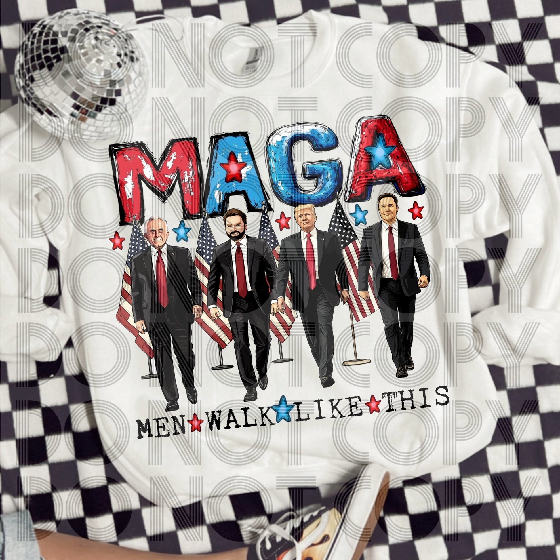 Custom DTF Printing - MAGA Men Walking Design - KT SUBLIMATION, DTF AND MORE LLC