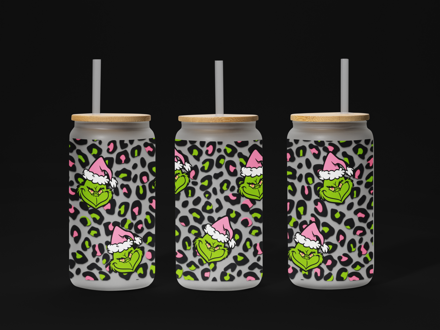 Christmas 16oz UV DTF Wrap – Festive Holiday Cup Wrap for Libbey Glass Cans