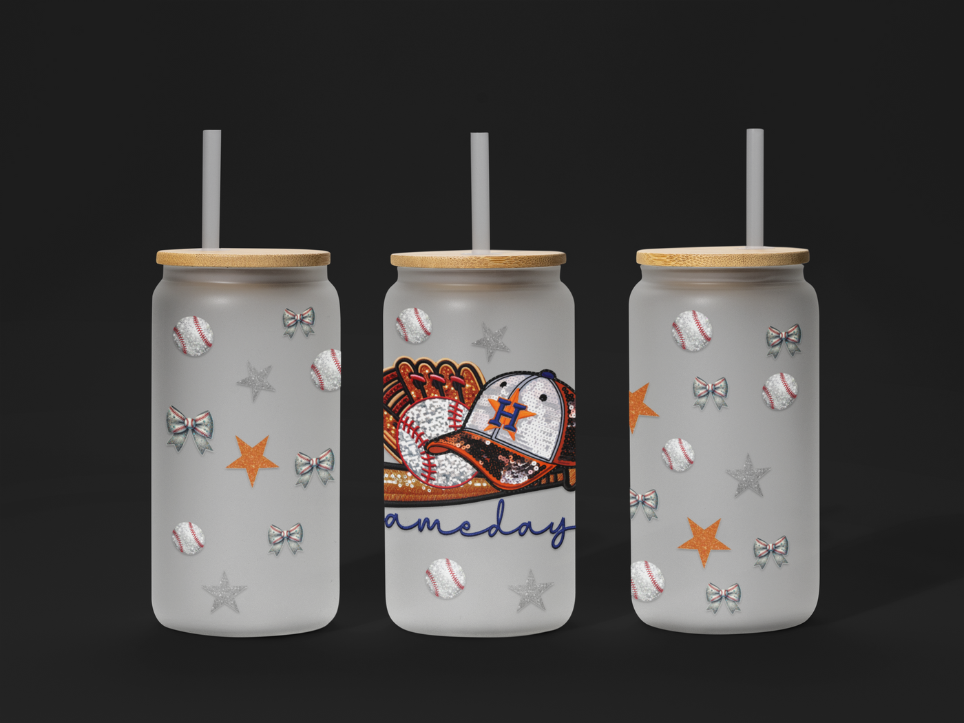 H-Town Baseball Vibes UV DTF Transfer – Game Day Style with Houston Pride – Ready to Apply!