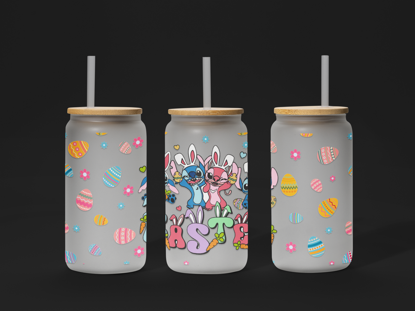 🐣 Easter UV DTF Wrap – Waterproof & Ready to Apply for 16oz Glass Cups! 🌸