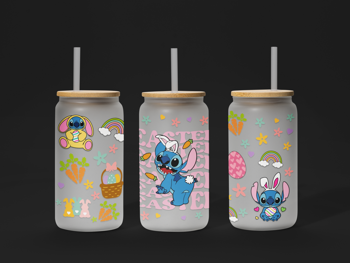 🐣 Easter UV DTF Wrap – Waterproof & Ready to Apply for 16oz Glass Cups! 🌸