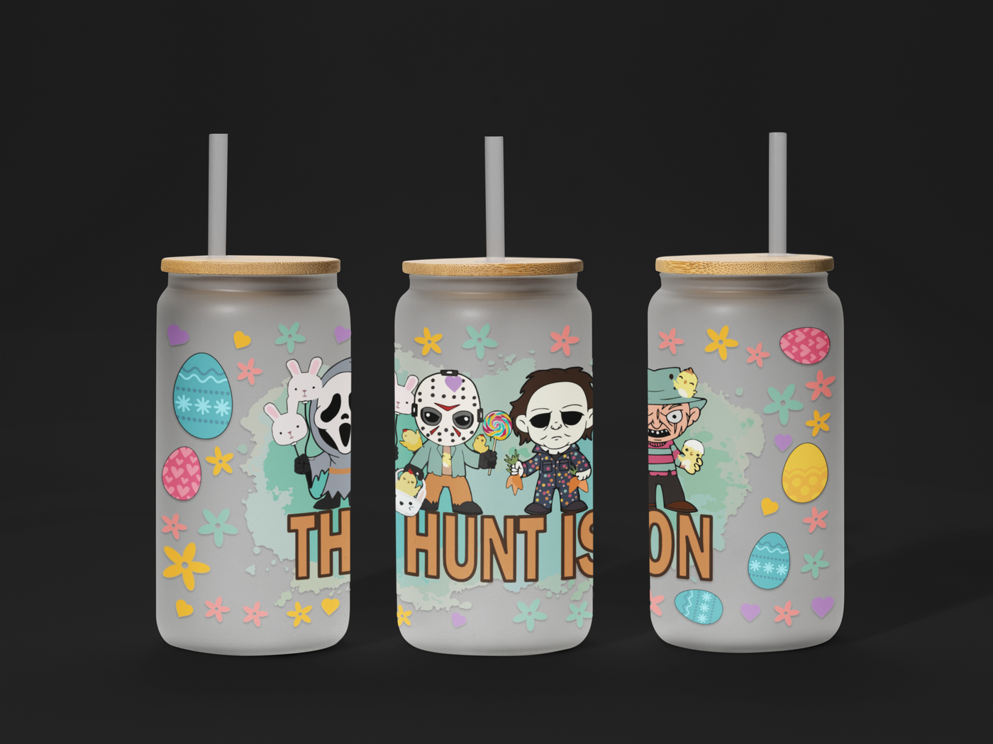 🐣 Easter UV DTF Wrap – Waterproof & Ready to Apply for 16oz Glass Cups! 🌸