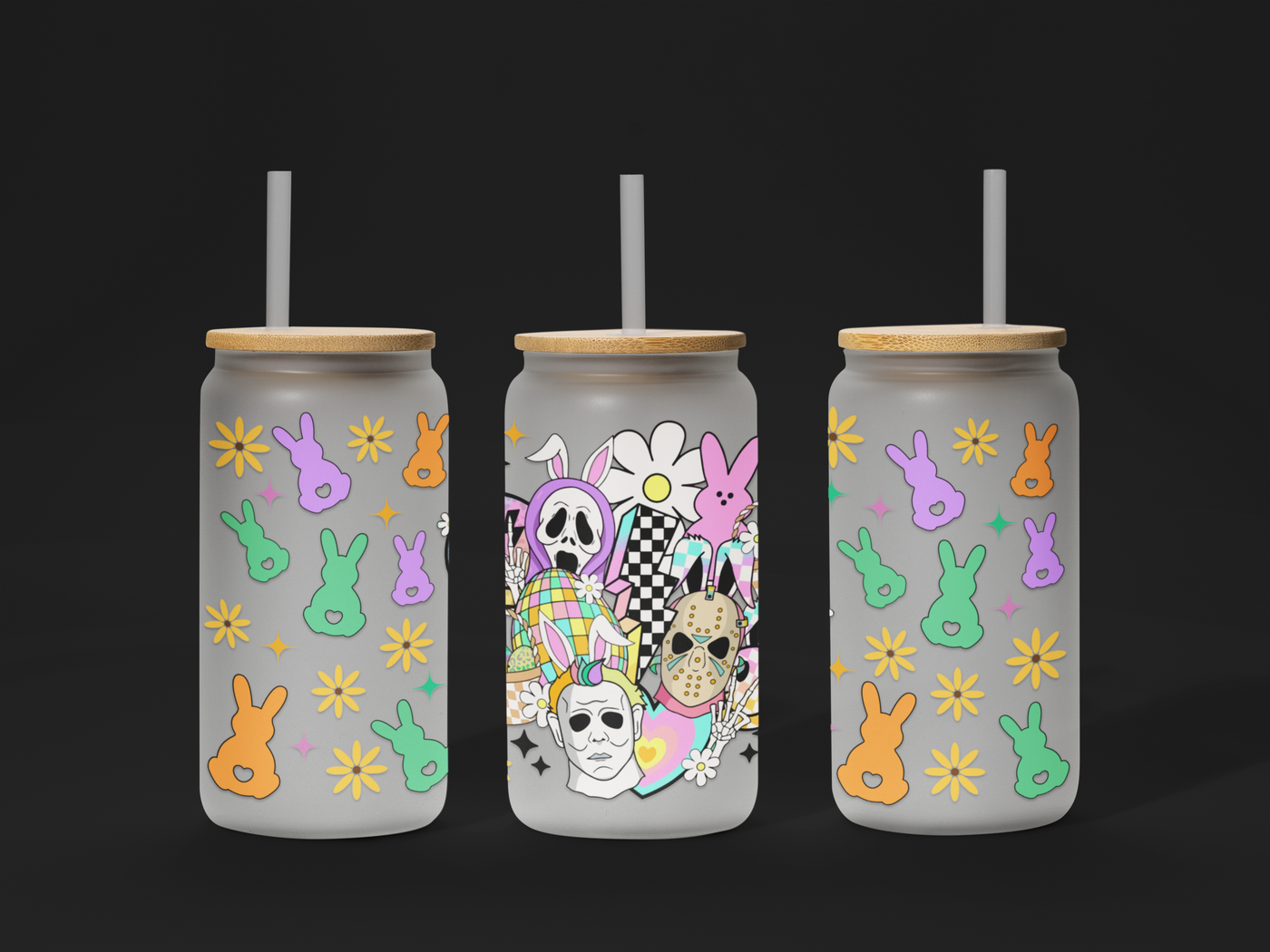🐣 Easter UV DTF Wrap – Waterproof & Ready to Apply for 16oz Glass Cups! 🌸