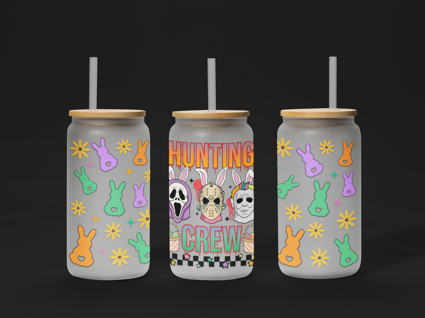 🐣 Easter UV DTF Wrap – Waterproof & Ready to Apply for 16oz Glass Cups! 🌸