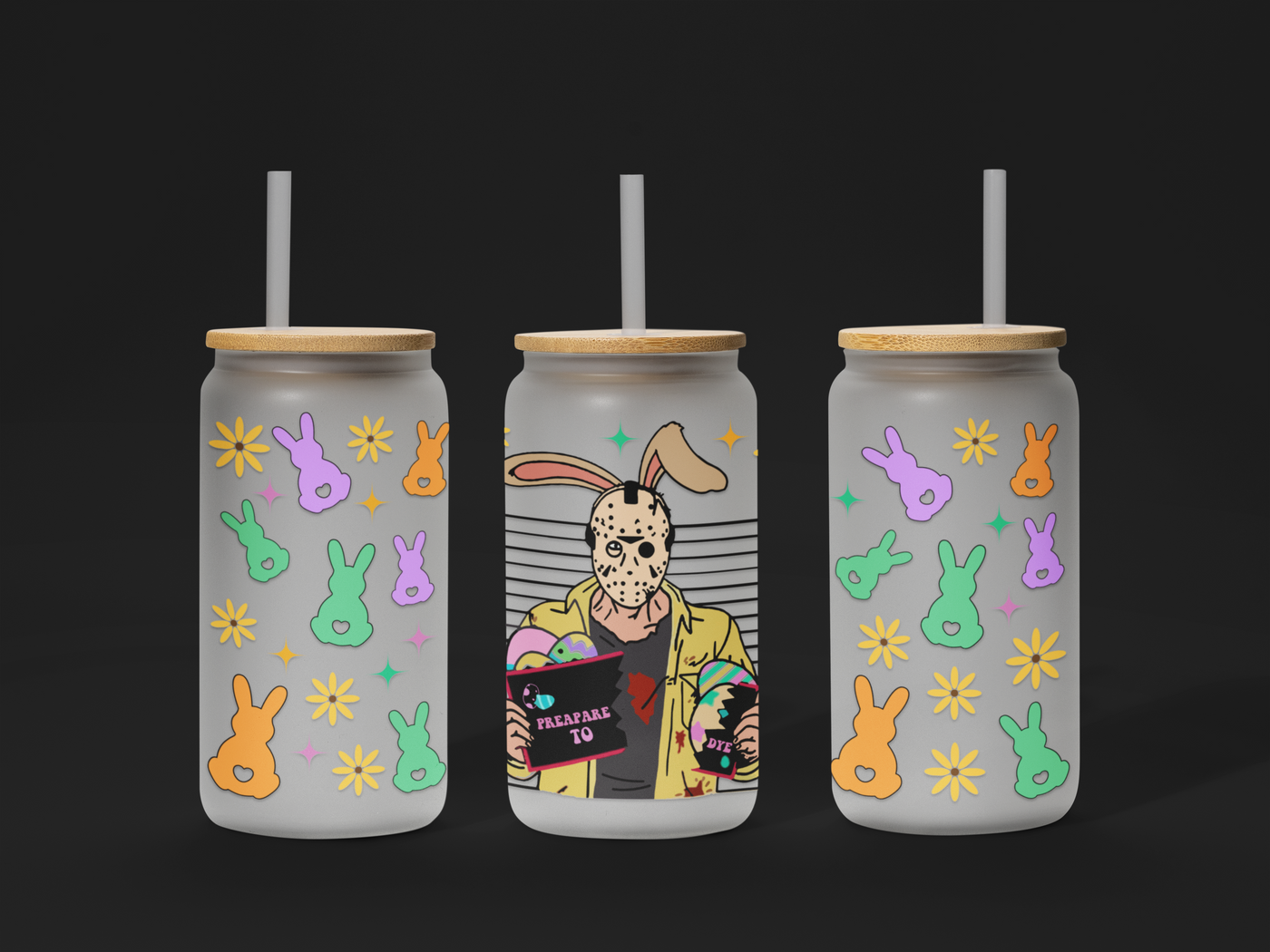 🐣 Easter UV DTF Wrap – Waterproof & Ready to Apply for 16oz Glass Cups! 🌸