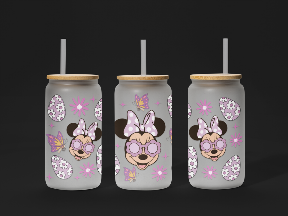 🐣 Easter UV DTF Wrap – Waterproof & Ready to Apply for 16oz Glass Cups! 🌸