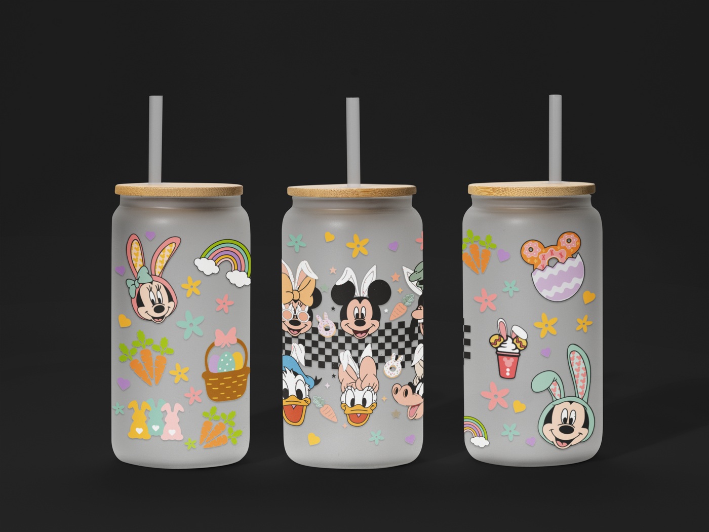 🐣 Easter UV DTF Wrap – Waterproof & Ready to Apply for 16oz Glass Cups! 🌸