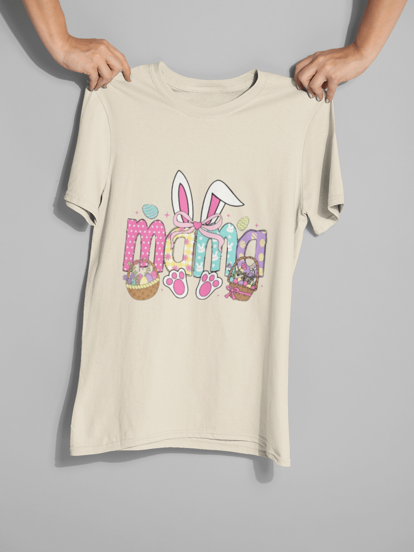 Easter Mama DTF Transfer – Pastel Bunny Vibes for Stylish Moms