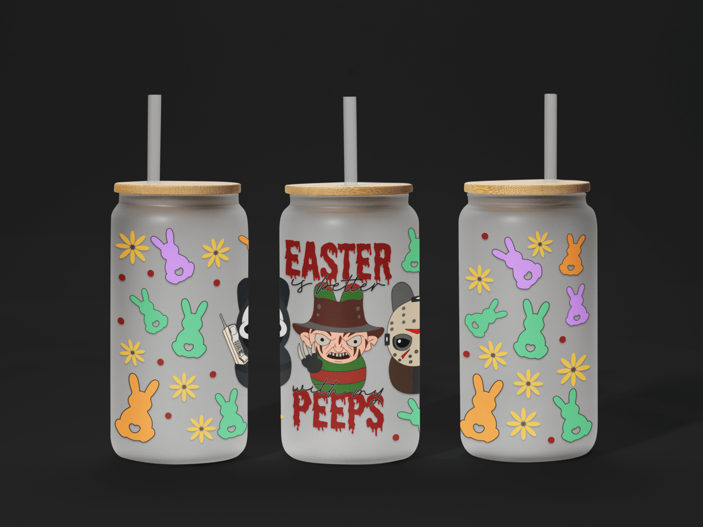 🐣 Easter UV DTF Wrap – Waterproof & Ready to Apply for 16oz Glass Cups! 🌸 - KT SUBLIMATION, DTF AND MORE LLC