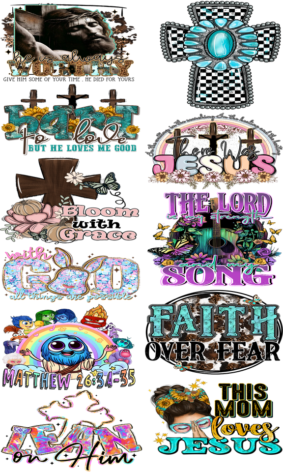 Pre-Made Christian DTF Transfer – Faith-Based Designs for Custom Apparel ✝️🔥