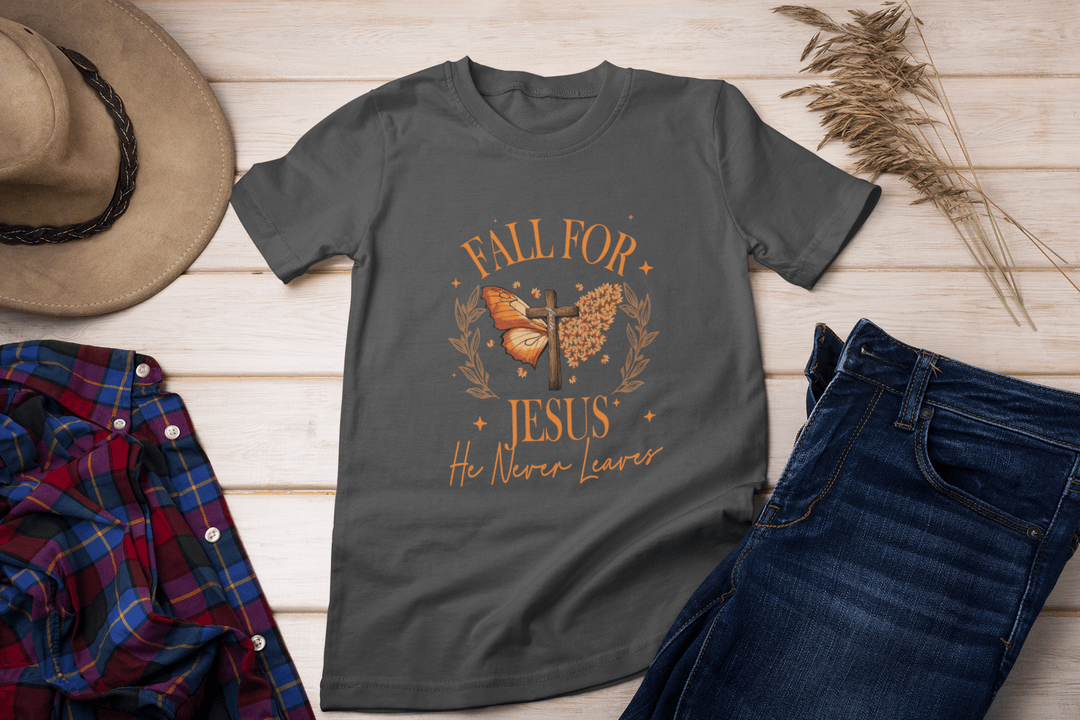 Fall for Jesus He never Leaves DTF - KT SUBLIMATION, DTF AND MORE LLC