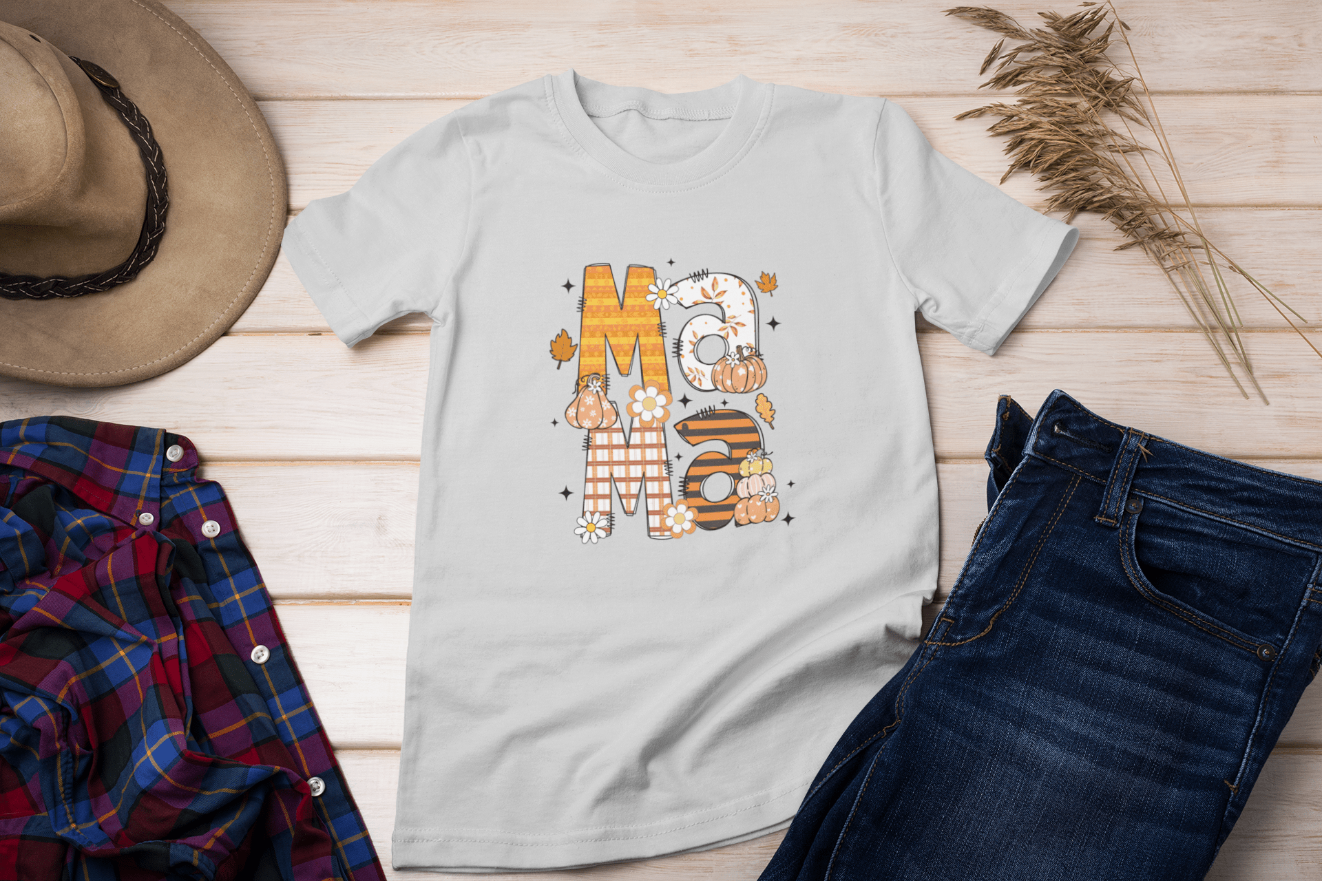 Fall Mama DTF Transfer – Cozy Autumn Shirt Design - KT SUBLIMATION, DTF AND MORE LLC