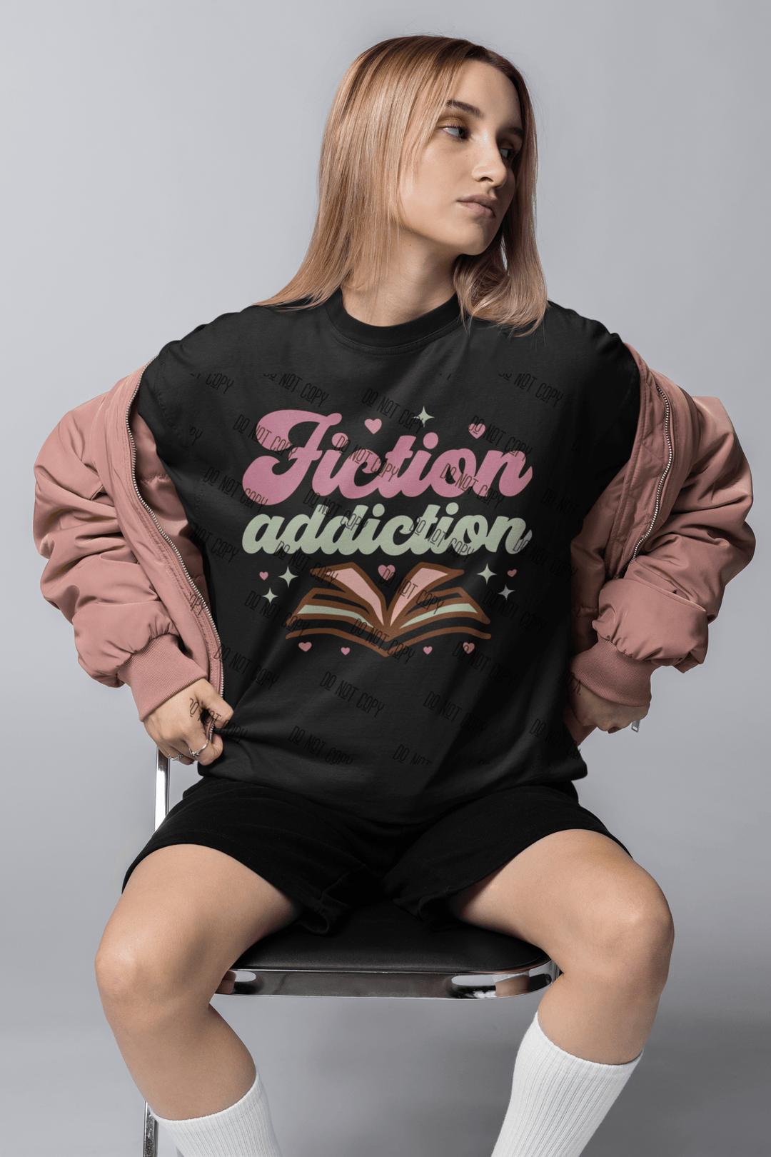 Fiction Addiction DTF Ready - to - Press Transfer: For the Book Lovers Who Can't Get Enough of Fiction - KT SUBLIMATION, DTF AND MORE LLC