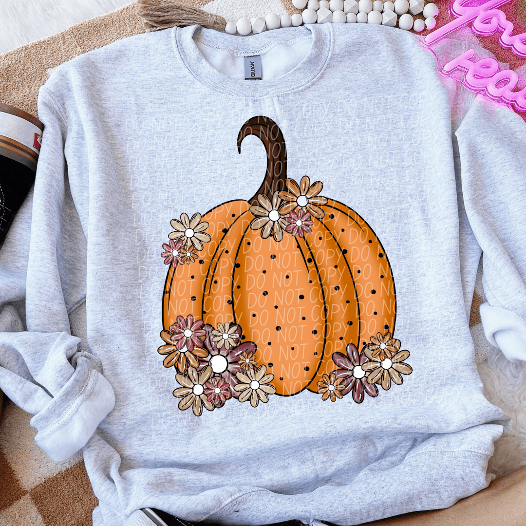 Floral Pumpink DTF - KT SUBLIMATION, DTF AND MORE LLC