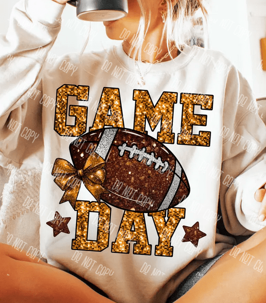 Football Game Day DTF Transfer – Bold Team Spirit Design, Ready to Press - KT SUBLIMATION, DTF AND MORE LLC