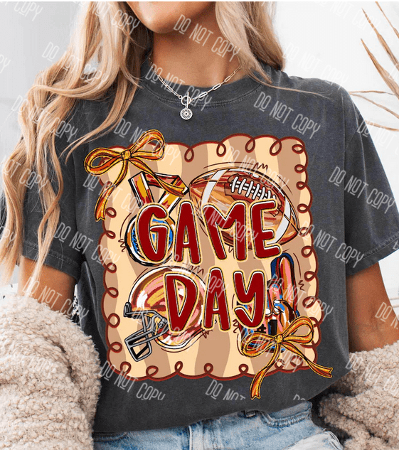 Football Season DTF Transfer – Game Day Vibes & Team Spirit Design, Ready to Press - KT SUBLIMATION, DTF AND MORE LLC