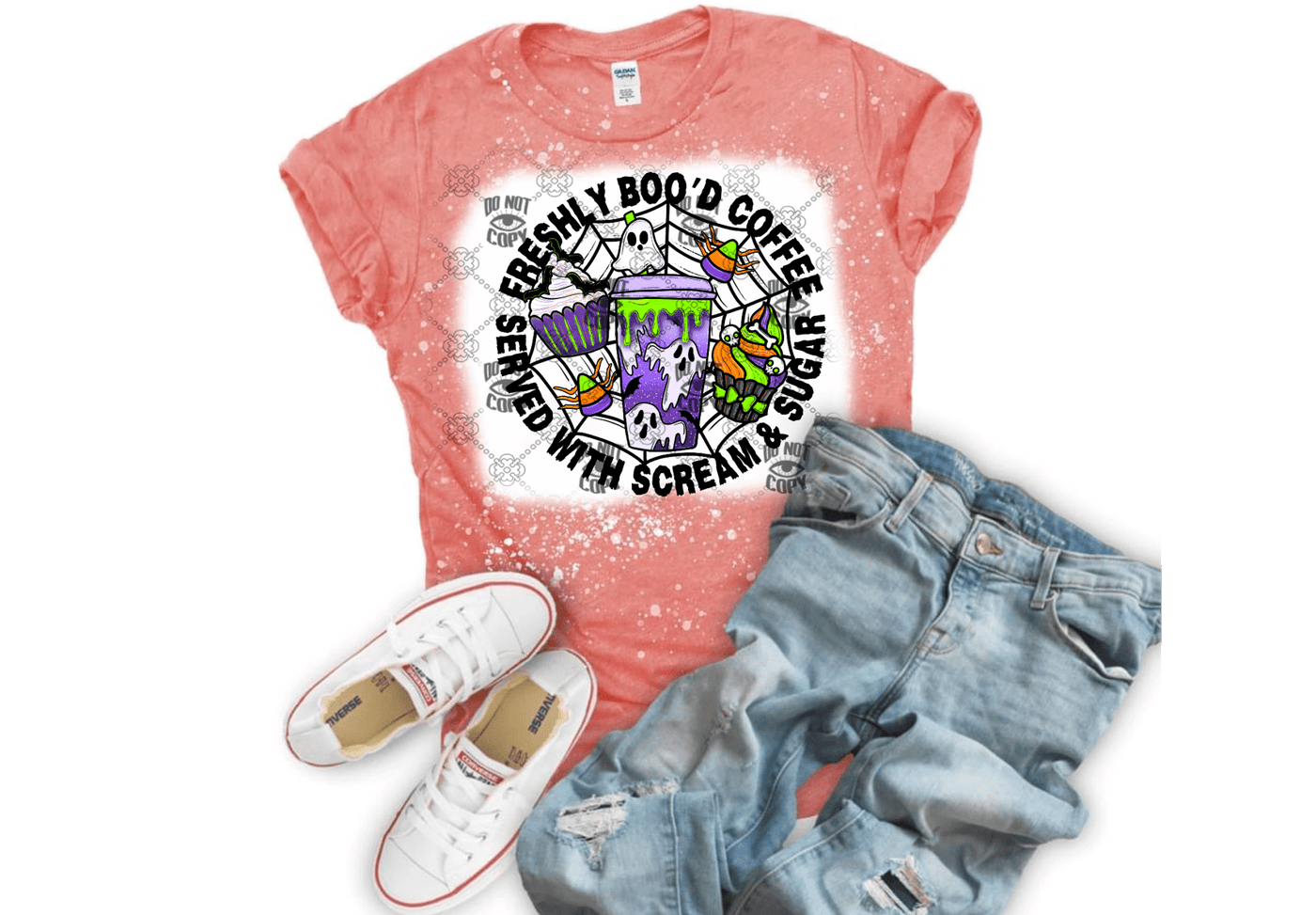 Freshly Boo’d Coffee DTF halloween ready to press transfer - KT SUBLIMATION, DTF AND MORE LLC