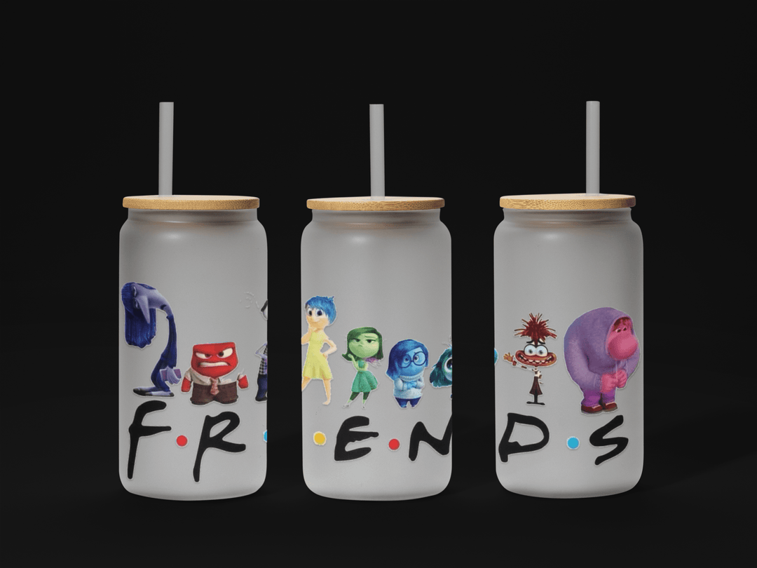 Friends Emotions 16oz UV DTF Wrap – Express Yourself with Iconic Emotions! 😄😢😎 - KT SUBLIMATION, DTF AND MORE LLC