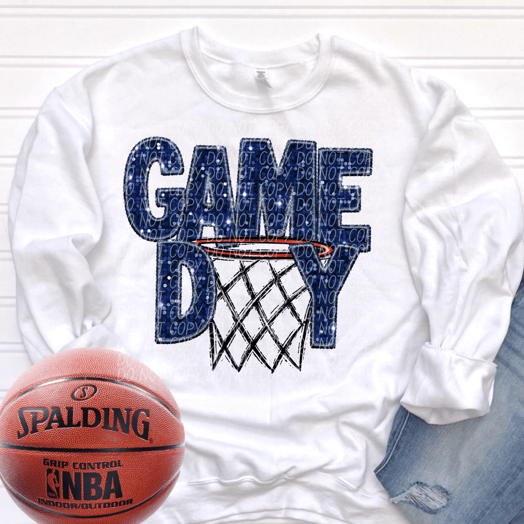 Game Day Blue Glitter DTF - KT SUBLIMATION, DTF AND MORE LLC