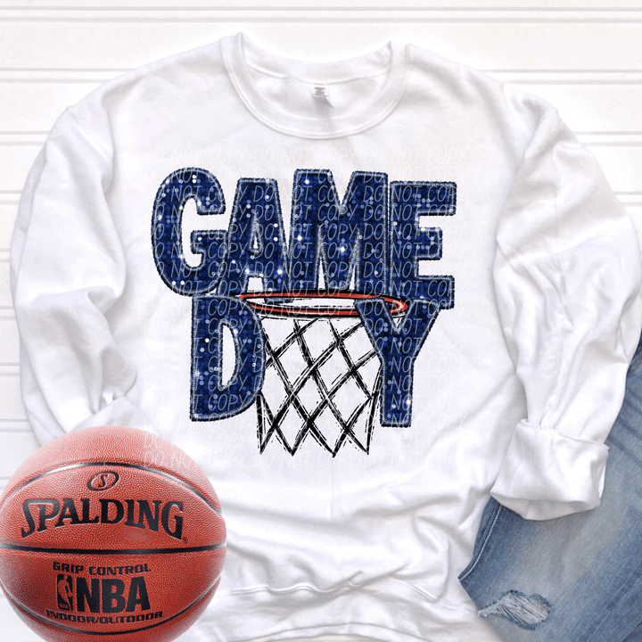 Game Day Blue Glitter DTF - KT SUBLIMATION, DTF AND MORE LLC