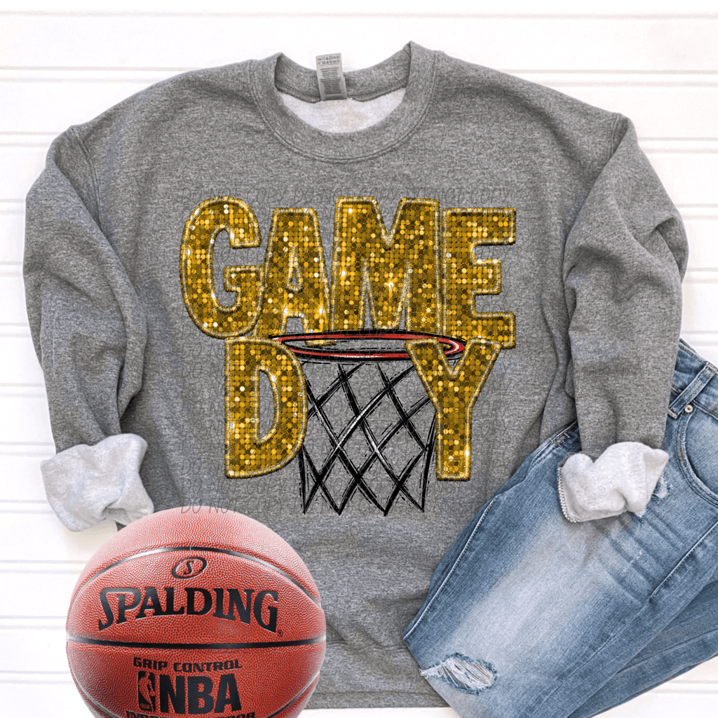 Game Day Gold Basketball DTF - KT SUBLIMATION, DTF AND MORE LLC