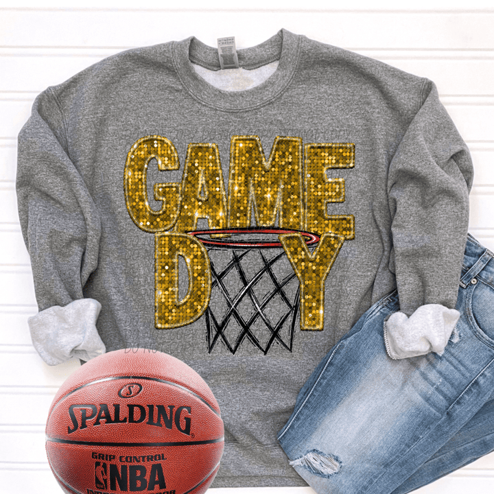 Game Day Gold Basketball DTF - KT SUBLIMATION, DTF AND MORE LLC