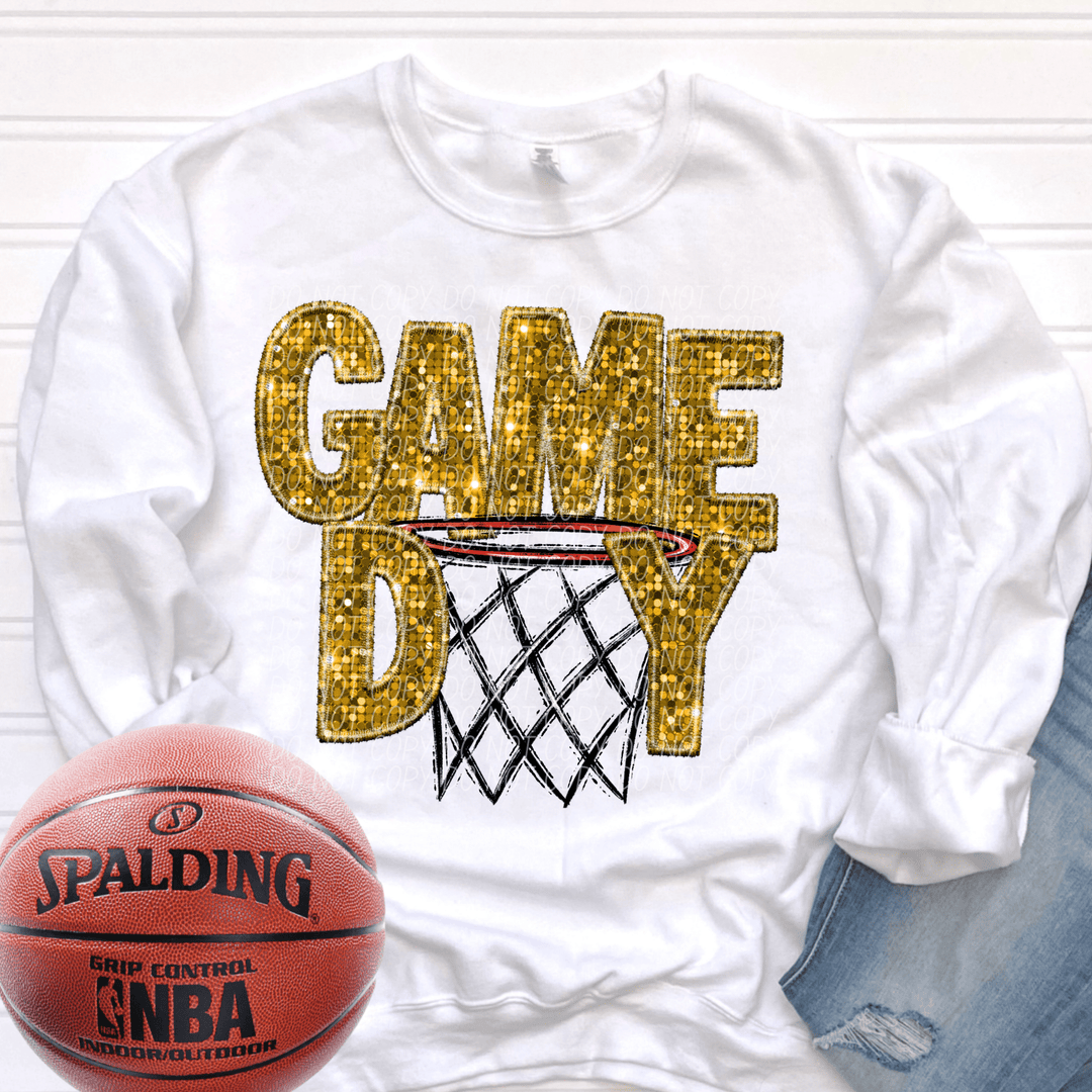 Game Day Gold Basketball DTF - KT SUBLIMATION, DTF AND MORE LLC
