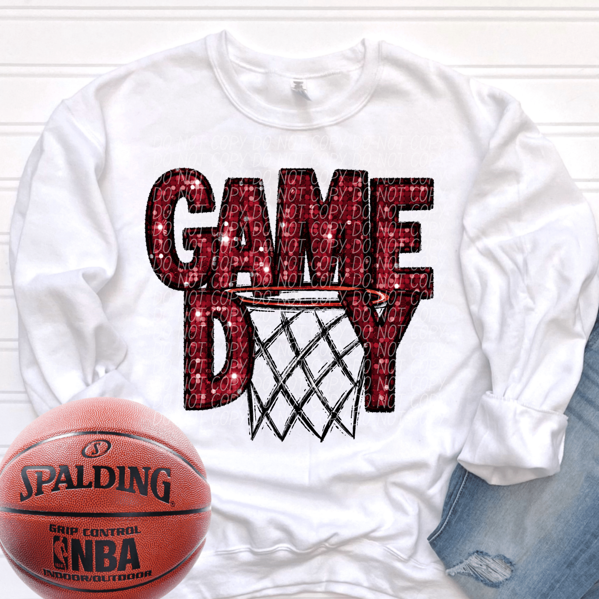 Game Day Marron Basketball DTF Printing for Game Day Jerseys