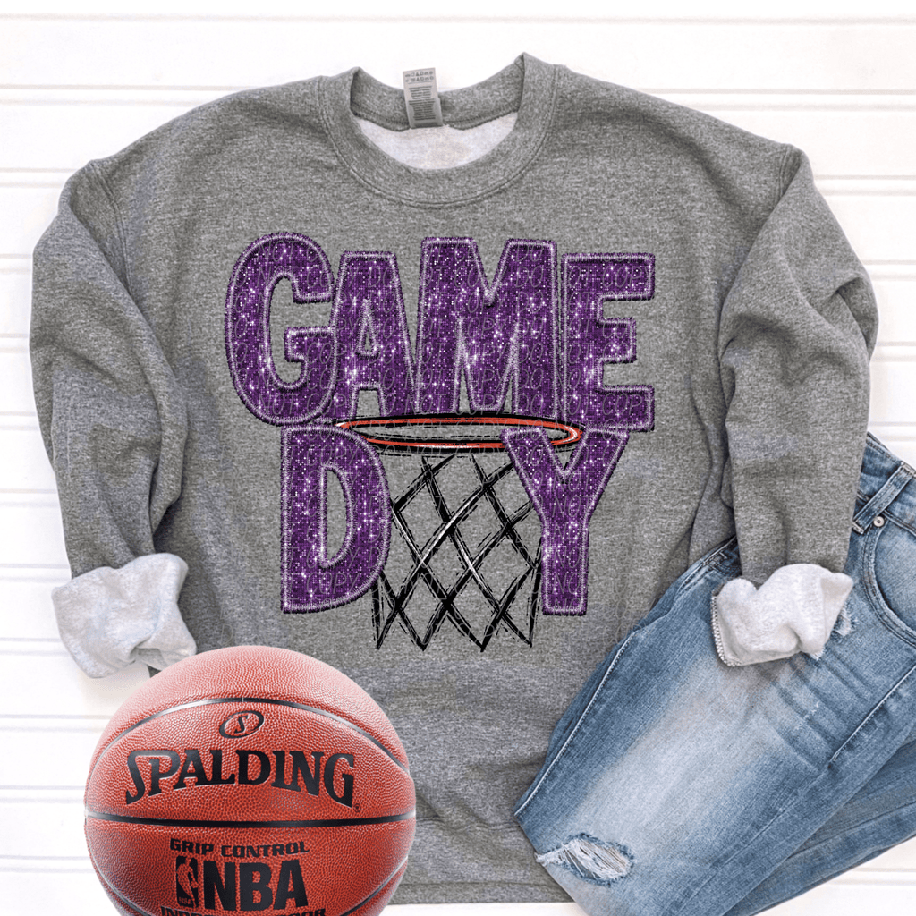 Game Day Purple Basketball DTF - KT SUBLIMATION, DTF AND MORE LLC