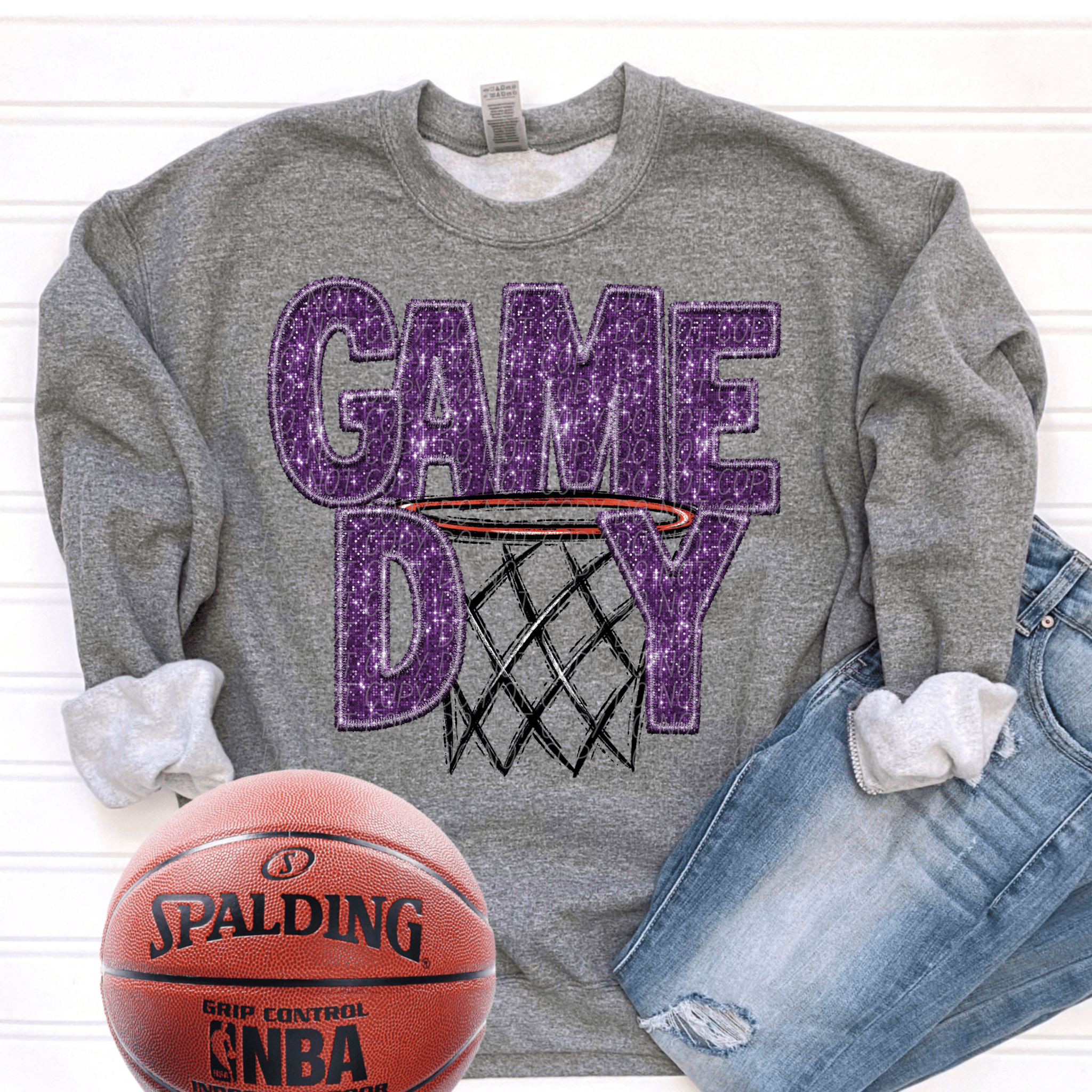Game Day Purple Basketball DTF - KT SUBLIMATION, DTF AND MORE LLC