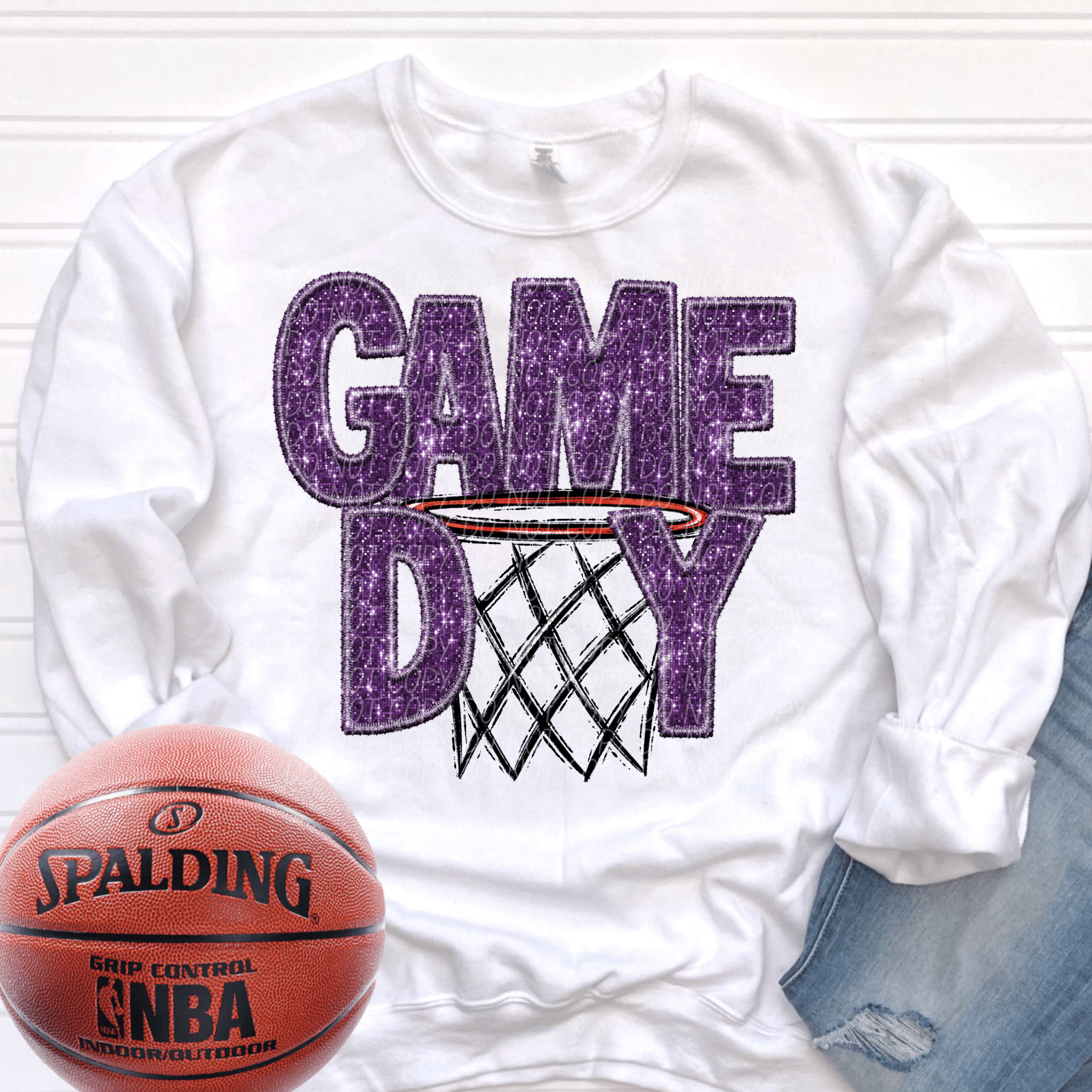 Game Day Purple Basketball DTF - KT SUBLIMATION, DTF AND MORE LLC