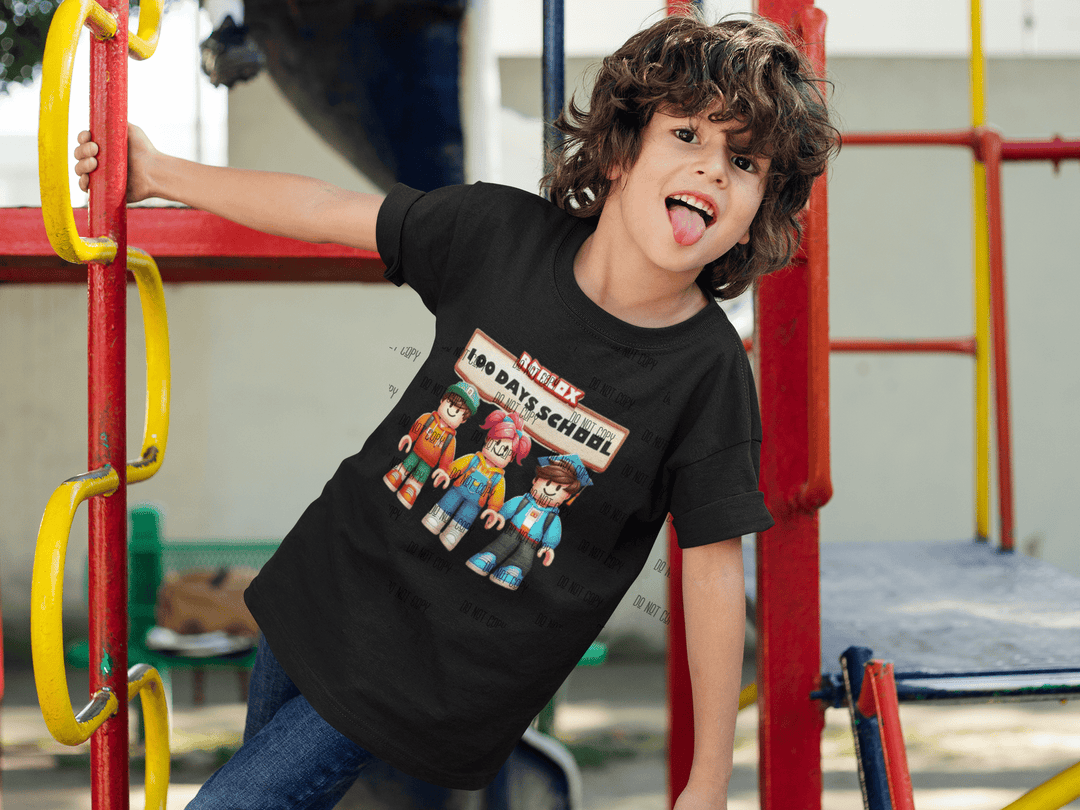 Gaming Block 100 Days of School DTF Transfer – Fun Pixelated School Milestone Print - KT SUBLIMATION, DTF AND MORE LLC