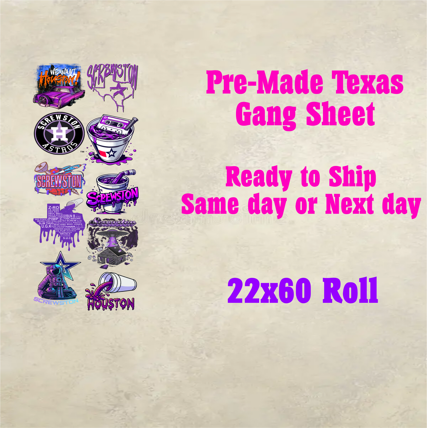 Pre-Made Screwton DTF Gang Sheet